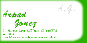 arpad goncz business card